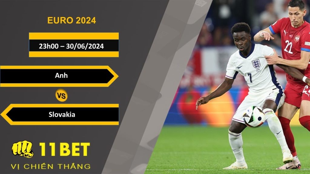 11BET Soi kèo Anh vs Slovakia, 23h00, 30/06/2024